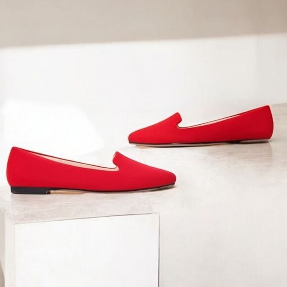 MUSSHOE Chic Red Pointed Flats 6.5 - Picture 4 of 6